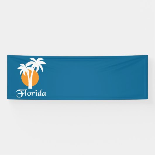 Palmen und Orangensonne Banner (Horizontal)