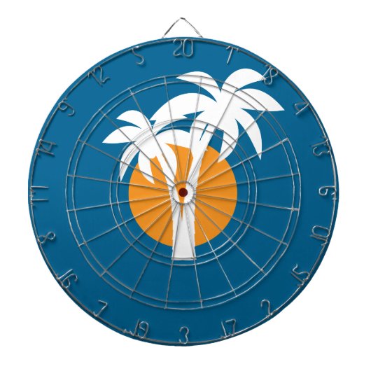 Palmen und Orangensonne Dartscheibe (vorne)