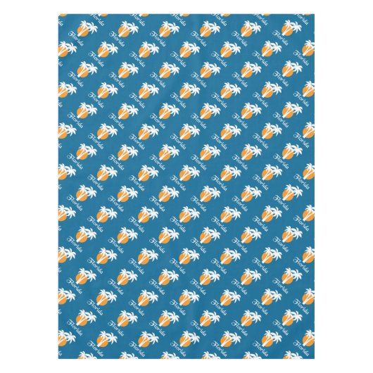 Palmen und Orangensonne Tischdecke (Vorderseite)