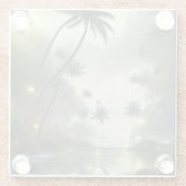 Palmen und Ozeanfoggy Day Glasuntersetzer (Rückseite)