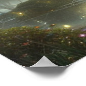 Palmen und Ozeanfoggy Day Poster (Ecke)