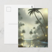 Palmen und Ozeanfoggy Day Postkarte (Vorne/Hinten)
