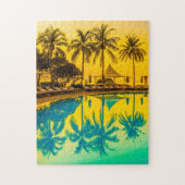 Palmen und Pool Jigsaw Puzzle (Vertikal)
