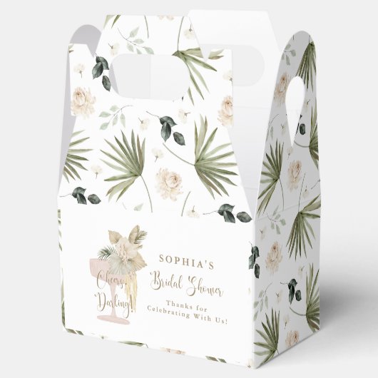 Palmen und Prosecco Brautparty Cheers, Schatz! Geschenkschachtel (Geöffnet)