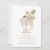 Palmen und Prosecco-Brautparty Einladung (Vorderseite)