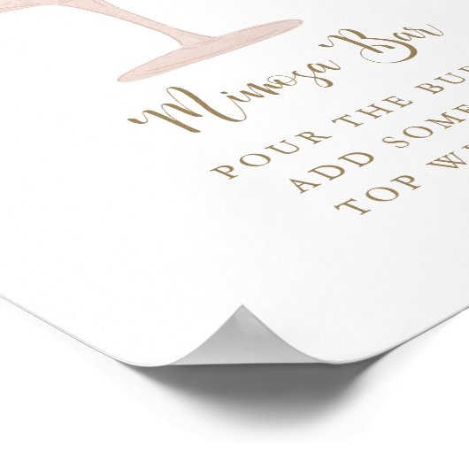 Palmen und Prosecco Dusche Mimosa Bar Sign Poster (Ecke)