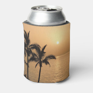 Palmen und romantischer Sonnenuntergang Dosenkühler