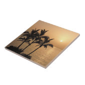 Palmen und romantischer Sonnenuntergang Fliese (Seite)