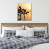 Palmen und romantischer Sonnenuntergang Leinwanddruck (Insitu (Schlafzimmer))