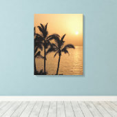 Palmen und romantischer Sonnenuntergang Leinwanddruck (Insitu (Holzboden))
