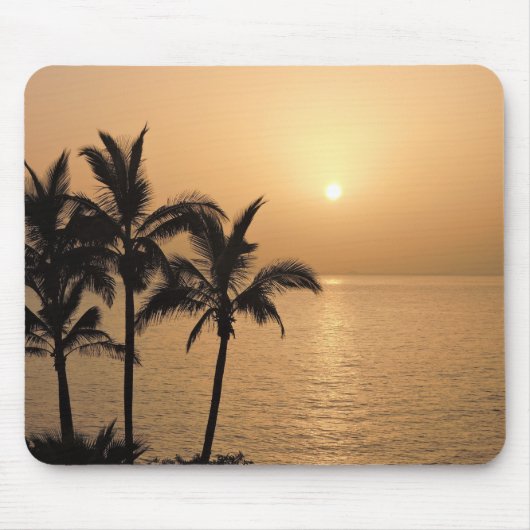 Palmen und romantischer Sonnenuntergang Mousepad (Vorne)