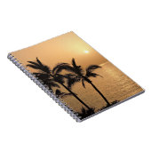 Palmen und romantischer Sonnenuntergang Notizblock (Rechte Seite)