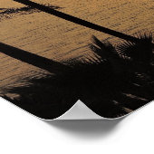 Palmen und romantischer Sonnenuntergang Poster (Ecke)