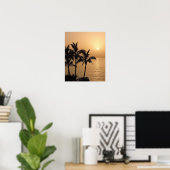 Palmen und romantischer Sonnenuntergang Poster (Heimbüro)