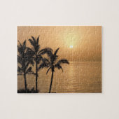 Palmen und romantischer Sonnenuntergang Puzzle (Horizontal)
