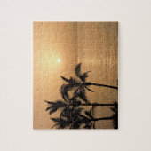 Palmen und romantischer Sonnenuntergang Puzzle (Vertikal)