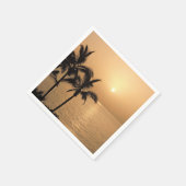 Palmen und romantischer Sonnenuntergang Serviette (Ecke)