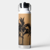 Palmen und romantischer Sonnenuntergang Trinkflasche (Vorderseite)