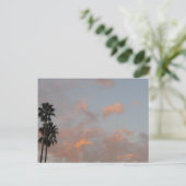 Palmen und rosafarbene Wolken Blanke Postkarte (Stehend Vorderseite)