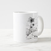 Palmen und Sandpiper Beach Life Jumbo-Tasse (Vorderseite Rechts)