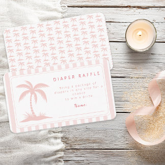 Palmen und Schnuller Baby Shower Windel-Raffle Begleitkarte