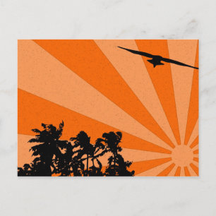 Palmen und Seagull Postcard Postkarte