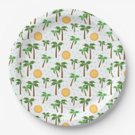 Palmen und Sonnenschein Pappteller