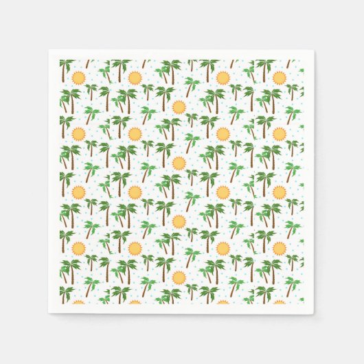 Palmen und Sonnenschein Serviette (Vorderseite)