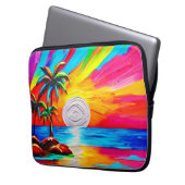 Palmen und Sonnenuntergang Laptopschutzhülle (Vorderseite Links)