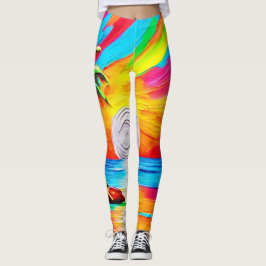 Palmen und Sonnenuntergang Leggings