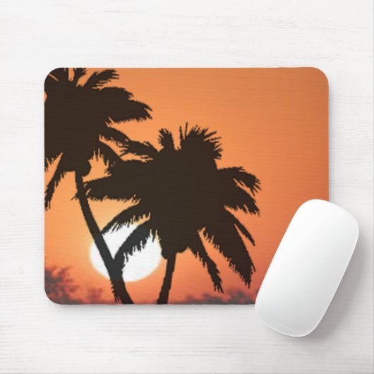 Palmen und Sonnenuntergang Mousepad (Mit Mouse)