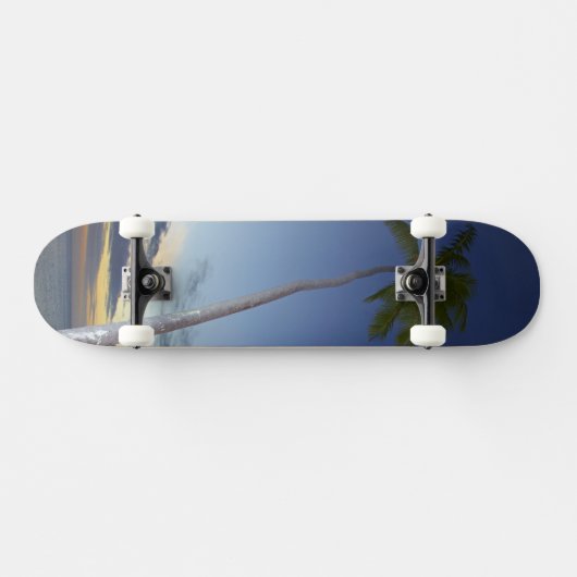 Palmen und Sonnenuntergang, Plantation Island Reso Skateboard (Horizontal)