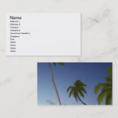 Palmen und Sonnenuntergang, Plantation Island Reso Visitenkarte (Vorne/Hinten)