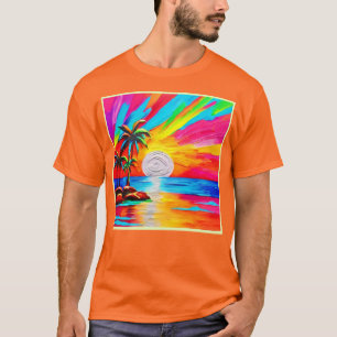 Palmen und Sonnenuntergang T-Shirt