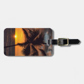 Palmen und Sonnenuntergänge in der Insel Gepäckmar Gepäckanhänger (Vorderseite horizontal)