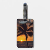 Palmen und Sonnenuntergänge in der Insel Gepäckmar Gepäckanhänger (Rückseite vertikal)