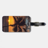 Palmen und Sonnenuntergänge in der Insel Gepäckmar Gepäckanhänger (Rückseite horizontal)