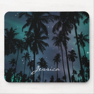 Palmen und Sternenhimmel personalisiert Mousepad