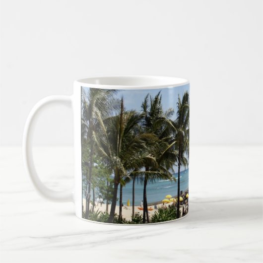 Palmen und Strand auf einer Tasse (Links)