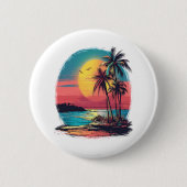 Palmen und Strand Button (Vorderseite)