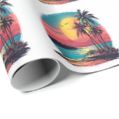 Palmen und Strand Geschenkpapier (Rolleneckpunkt)