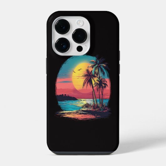 Palmen und Strand iPhone Hülle (Rückseite)