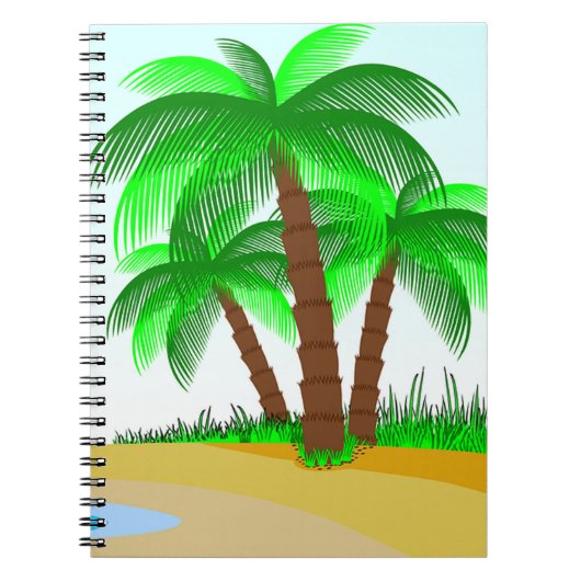 Palmen und Strand Notizblock (Vorderseite)