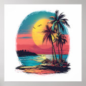 Palmen und Strand Poster (Vorne)