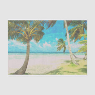 Palmen und Strand-themenorientiertes Seidenpapier