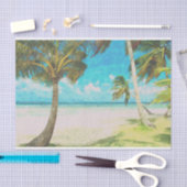 Palmen und Strand-themenorientiertes Seidenpapier (Handwerk)