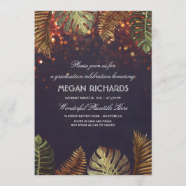 Palmen und String Lights Beach Abschluss Einladung