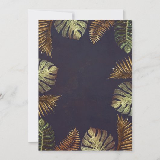 Palmen und String Lights Beach Brautparty Einladung (Rückseite)