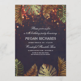Palmen und String Lights Beach Geburtstagsparty Einladung