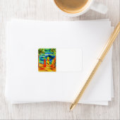 Palmen und Surf-Adressetikett Adressaufkleber (Insitu)